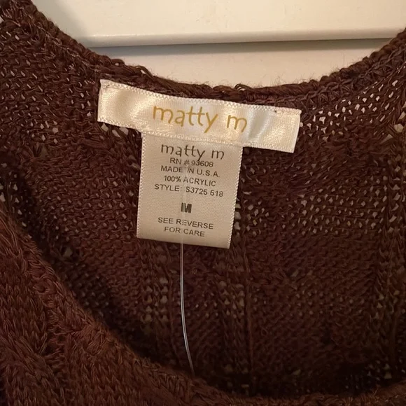 NWT Marty M. Brown Knit Tank Top - Picture 2 of 4
